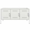 vidaXL TV skrinka biela 100,5x39x50,5 cm oceľ