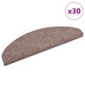 vidaXL Schodové rohože, samolepiace, 30 ks, 65x21x4 cm, svetlohnedé, polkruhové, veľké