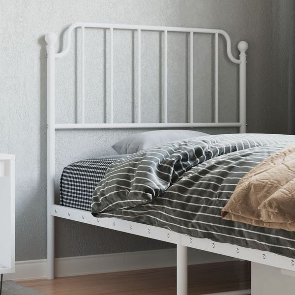 vidaXL Kovové náhradné čelo postele biele 90 cm