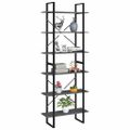 vidaXL Vysoký regál sivý 80x30x210 cm masívna borovica