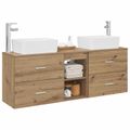 vidaXL Set kabinetov do kúpeľne 3 ks Dub artisan 53 x 34,5 x 63 cm