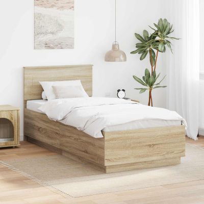 vidaXL Rám postele Sonoma dub 70 x 190 cm Kompozitné drevo