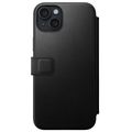 Puzdro Nomad Modern Leather Folio pre iPhone 15 Plus 6,7" čierne
