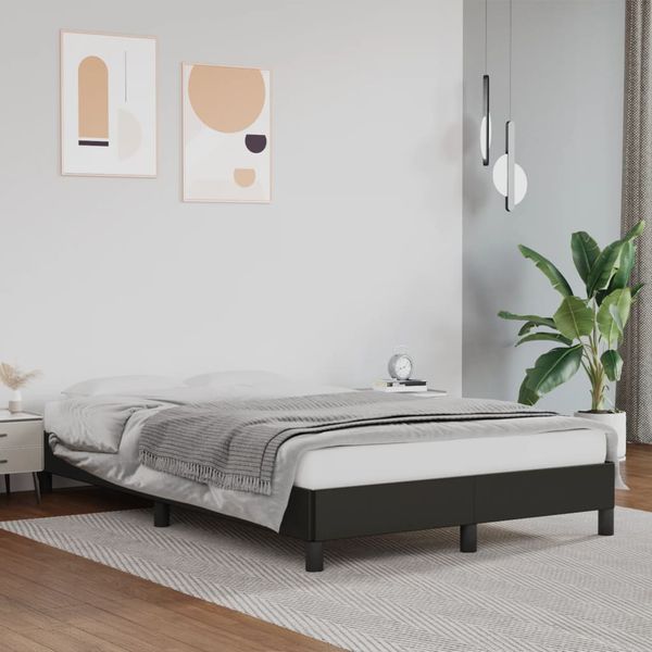 vidaXL Posteľ bez matraca čierna 120x190 cm umelá koža