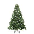 vidaXL Umelý vianočný stromček s 300 LED-i Zelená 210 cm PE a PVC