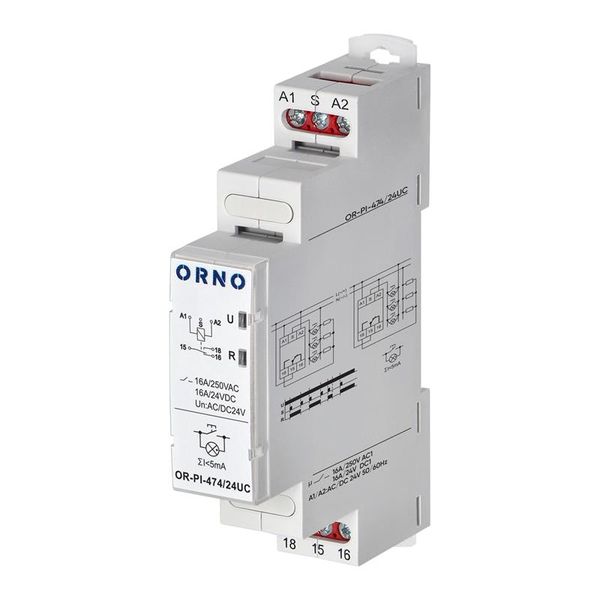 Relé impulzné bistabilné ORNO OR-PI-474/24UC Economic, 16 A, 24 VAC/DC