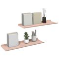 vidaXL Závesná polica 2 ks Ružová 60 x 18 x 2,5 cm Oceľ