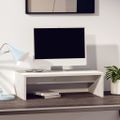 vidaXL Stojan na monitor biely 50x27x15 cm masívna borovica