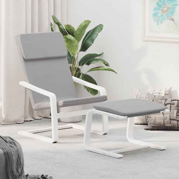 vidaXL Relaxačné kreslo s podnožkou bledosivé látka
