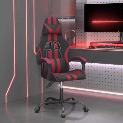 vidaXL Herná stolička čierna a vínová umelá koža