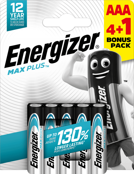 Energizer Max Plus AAA alkalické batérie 4+1 5ks E303321100