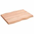 vidaXL Stolová doska svetlohnedá 80x60x(2-6)cm ošetrený masív hrany