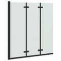 vidaXL Skladací sprchový kút Čierna 130 x 138 cm ESG sklo a hliník