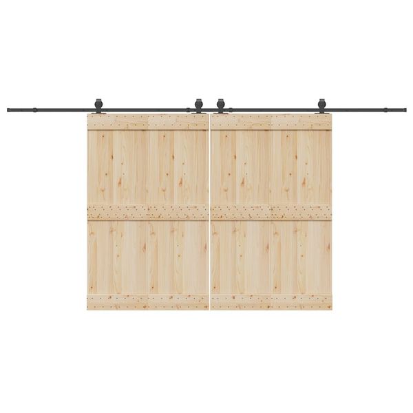 vidaXL Kovanie na posuvné dvere čierne 427 cm oceľové
