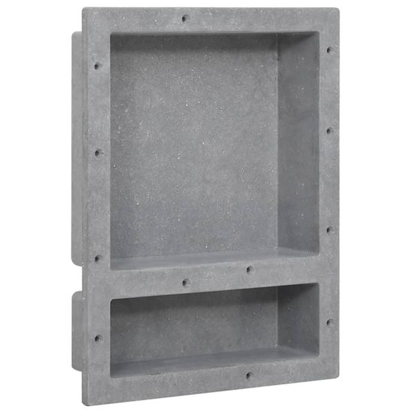 vidaXL Sprchový výklenok s 2 priehradkami matný sivý 41x51x10 cm