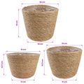 vidaXL 3 ks Prírodná Ø26 x 19 cm 100% Morská tráva