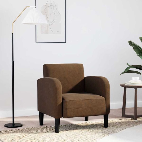 VidaXL Pohovka s opierkami hnedá 54 cm umelá koža
