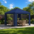 vidaXL Altánok 3 x 3 m Modrá Polyester a oceľ 190 gsm