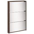 vidaXL Botník so zrkadlom 5-poschodový hnedý dub 63x17x169,5 cm