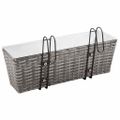 vidaXL Vyvýšené záhony na balkón 2 ks, 50 cm, sivé, polyratan