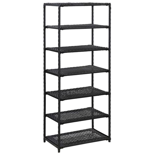 vidaXL Regál na topánky čierny 50x30x120 cm polyratanový