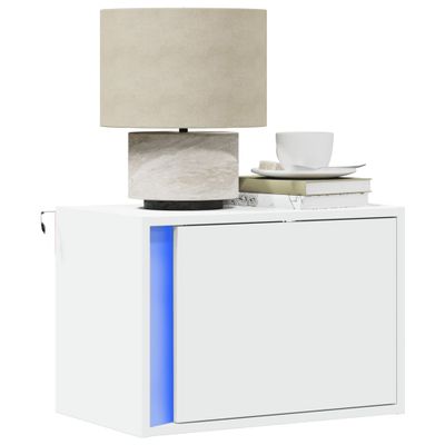 vidaXL Nástenné nočné skrinky s LED osvetlením 2 ks biele