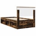 vidaXL Rám postele Dymová dub 90 x 200 cm Masívne borovicové drevo