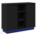 vidaXL LED komoda Čierny dub 90 x 32 x 75 cm Kompozitné drevo