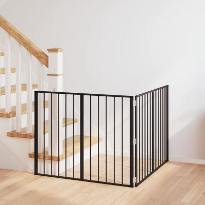 vidaXL Psia brána 2 pcs Čierny 100 x 80 cm Pozinkovaná oceľ