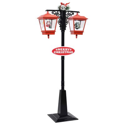 vidaXL Vianočná pouličná lampa so Santom čierno-červená 81x40x188 cm PVC