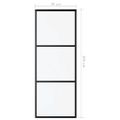 vidaXL Posuvné dvere 3-panelové ESG sklo a hliník 76x205 cm čierne