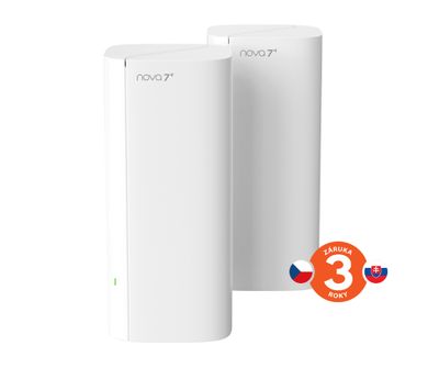 Tenda Nova ME3 Pro (2-pack) WiFi7 BE3600 Mesh Gigabit systém, 6x GLAN/GWAN, WPA3, VPN, CZ app