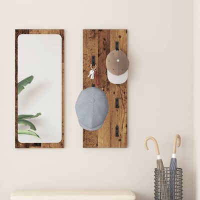 vidaXL Vešiak na stenu Staré drevo 30 x 1,5 x 80 cm Kompozitné drevo