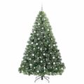 vidaXL Umelý vianočný stromček s 300 LED-i Zelená 210 cm PE a PVC