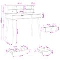 vidaXL Sada toaletného stolíka FAUSKE 2 ks Biela 100 x 50 x 103,5 cm