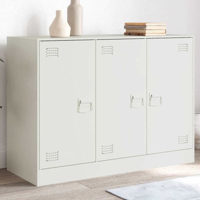 vidaXL Komoda biela 99x39x73 cm oceľ