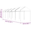 vidaXL Altánok so strechou, biely 11,15x2,28x2,69 m, polyetylén