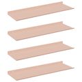 vidaXL Závesná polica 4 ks Ružová 60 x 18 x 2,5 cm Oceľ