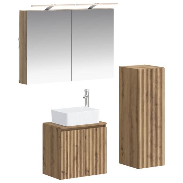 vidaXL Sada kúpeľňového nábytku 4 pcs Dub artisan