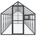 vidaXL Voliéra antracitová 1,79x8x1,85 m hliník