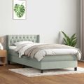 vidaXL Posteľný rám boxsping s matracom bledosivý 90x220 cm zamat