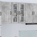 vidaXL Nástenný sklenený kabinet LUCCA Betónovo sivá 60 x 31 x 80 cm
