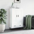vidaXL Vysoká skrinka lesklá biela 69,5x31x115 cm kompozitné drevo