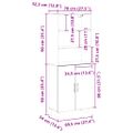 vidaXL Highboard 2 ks Čierny dub 69,5 x 34 x 180 cm