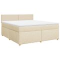vidaXL Posteľný rám boxspring s matracom krémový 180x200 cm látka