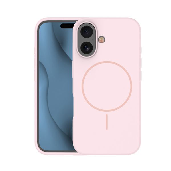 Puzdro Silicone Thin Mag pre iPhone 16e / 17e svetloružová