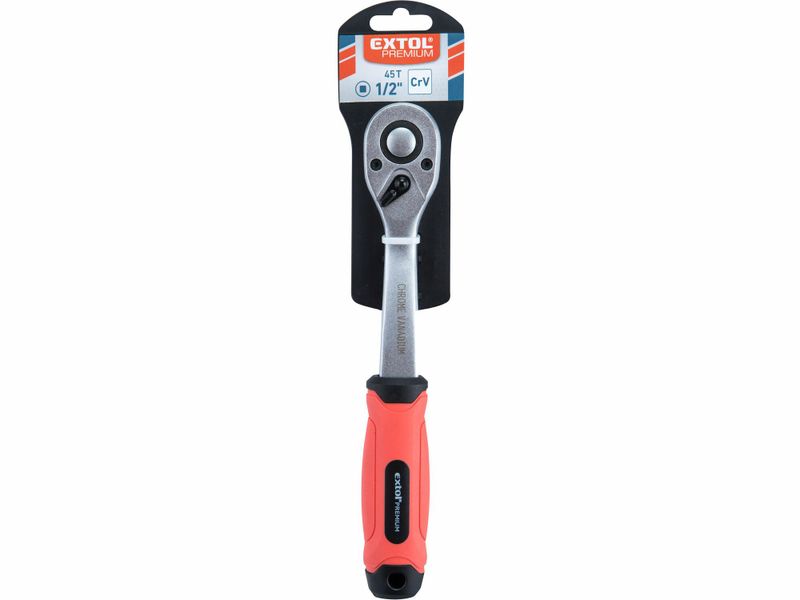 Ráčna tvarovaná, 45 zubů. 1/4", L 153mm EXTOL-PREMIUM
