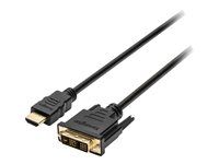 Kábel adaptéra - DVI-D s pinmi (male) do HDMI s pinmi (male) - 1,83 m - dvojnásobne tienený - čierna - pasívny, krídlové skrutky