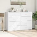 vidaXL Komody 2 ks biele 60x31x84 cm kompozitné drevo