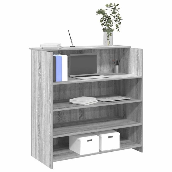 vidaXL Recepčný stôl sivý dub sonoma 100x50x103,5 cm kompozitné drevo